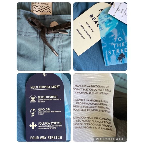 Trunks Surf & Swim Co Men MultiPurpose Short 6.5 in Sz XXL Stretch Jacquard Teal - Picture 5 of 15